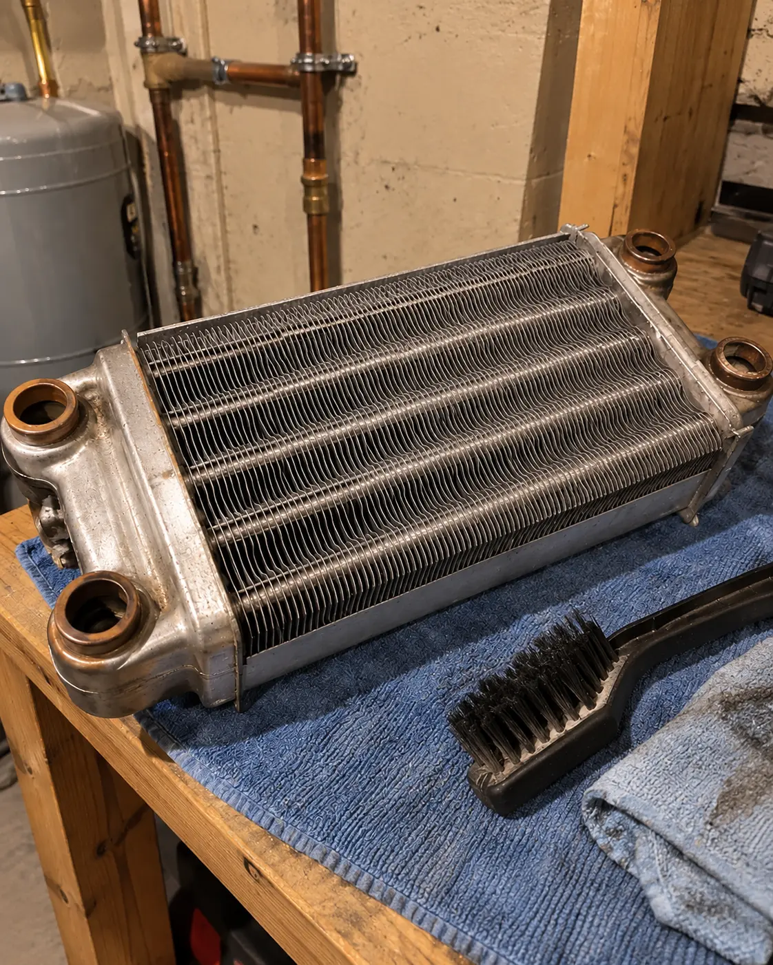 Boiler cleaning Hamilton — residential heat exchanger after cleaning